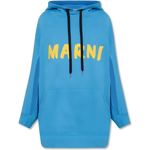 Oversize Hooded Sweatshirt , female, Sizes: XS - Marni - Modalova