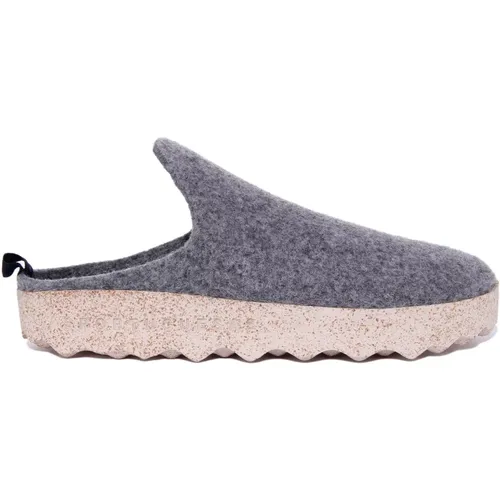 Grey Wool Felt Slipper Shoes , male, Sizes: 9 UK, 12 UK, 11 UK, 7 UK - Asportuguesas - Modalova
