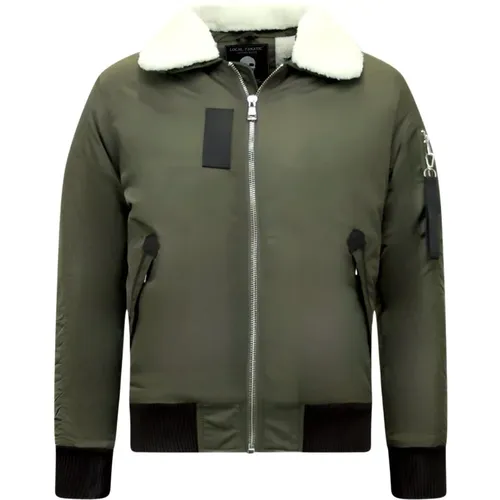 Bomberjacke mit Pelzkragen Herren - H-3213 , Herren, Größe: 2XL - Matogla - Modalova