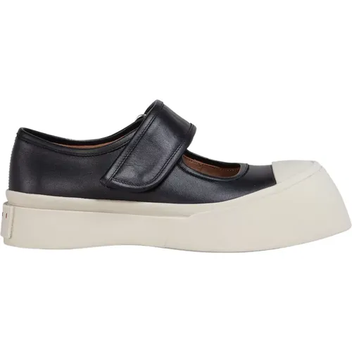 Nappa Leder Mary Jane Sneaker , Damen, Größe: 35 EU - Marni - Modalova