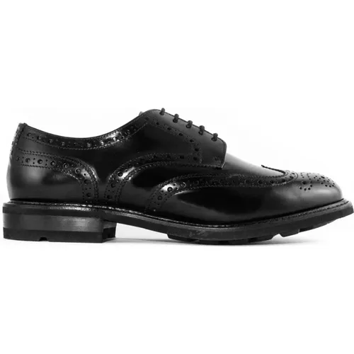 Leather Derby Shoes with Wingtip Toe , male, Sizes: 7 UK, 7 1/2 UK, 9 UK, 9 1/2 UK, 11 UK - Berwick - Modalova