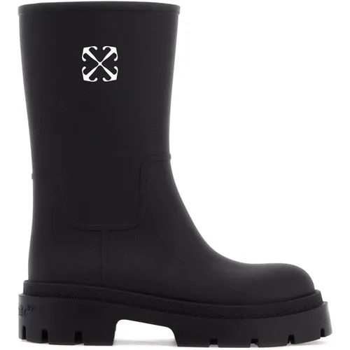 Pfeil Regenstiefel PVC Logo Druck , Damen, Größe: 36 EU - Off White - Modalova