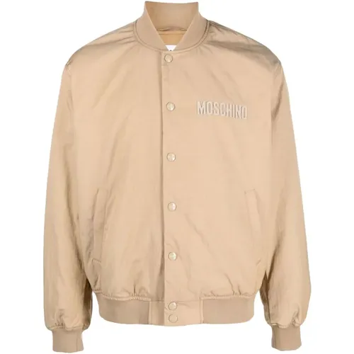 Bomber Jacket with Embroidered Logo , male, Sizes: L, XL, M - Moschino - Modalova