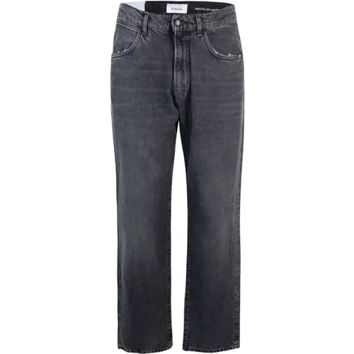 Schwarze Denim Regular Fit Jeans - Amish - Modalova