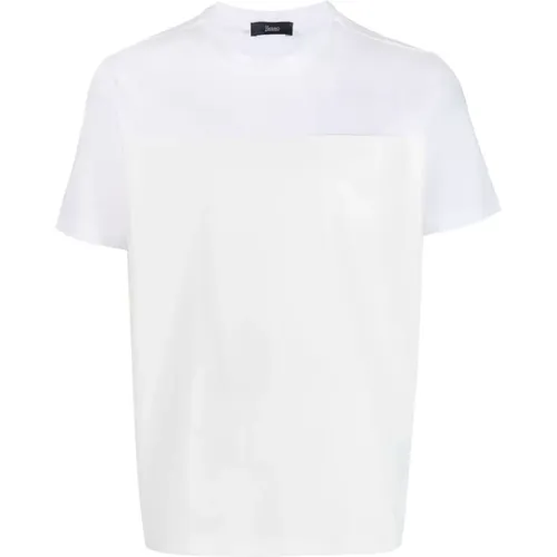 Weißes T-Shirt mit Tasche , Herren, Größe: XL - Herno - Modalova
