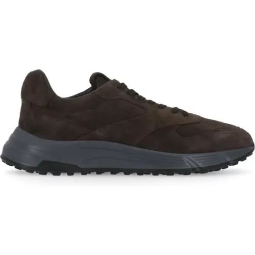 Braune Wildleder Sneakers für Männer , Herren, Größe: 42 1/2 EU - Hogan - Modalova