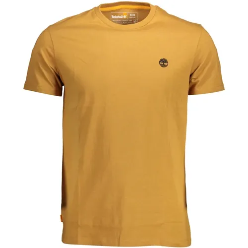 Brown Cotton T-Shirt , Herren, Größe: L - Timberland - Modalova