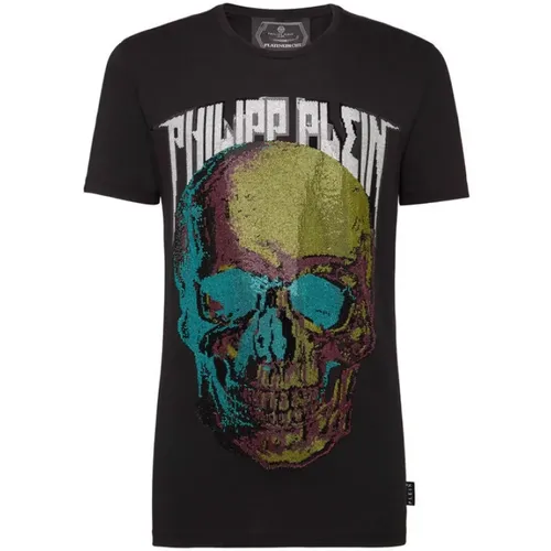 Skull and Plein T-Shirt , male, Sizes: L, 2XL, S, XL - Philipp Plein - Modalova