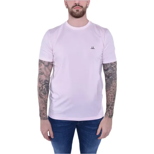 Himmlisch Rosa Logo T-Shirt Ss24 , Herren, Größe: M - C.P. Company - Modalova