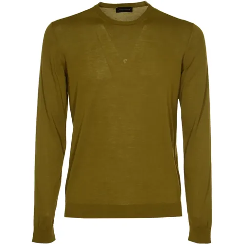 Military Sweaters Girocollo ML , male, Sizes: XL - Roberto Collina - Modalova