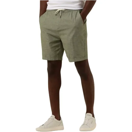 Herren Bermuda Shorts aus Baumwolle/Leinen Twill , Herren, Größe: W36 - Scotch & Soda - Modalova