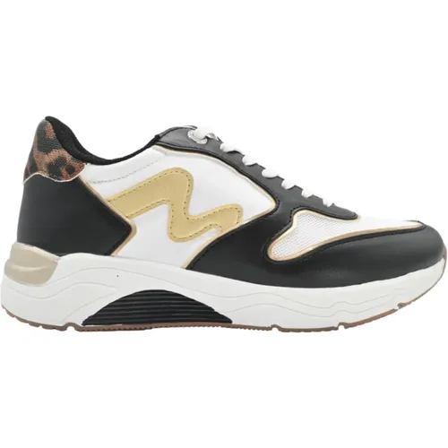 Sneakers Black White Leo Gold , female, Sizes: 8 UK, 7 UK, 4 UK, 6 UK, 5 UK - Manila Grace - Modalova