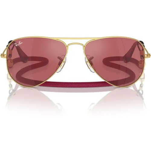 Junior Aviator Metall Sonnenbrille Rot Spiegel , unisex, Größe: 52 MM - Ray-Ban - Modalova