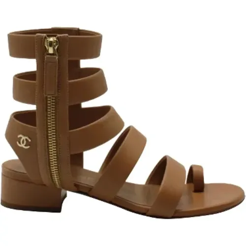 Pre-owned Leather sandals , female, Sizes: 3 UK - Chanel Vintage - Modalova