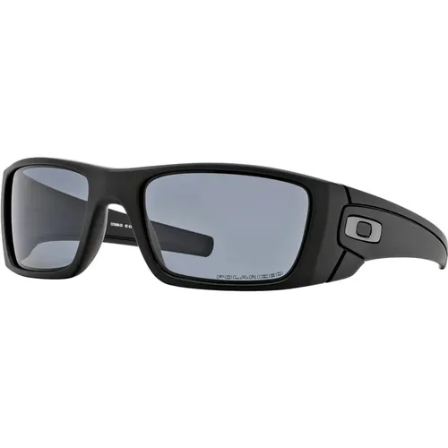 Matte Schwarze/Graue Sonnenbrille , Herren, Größe: 60 MM - Oakley - Modalova