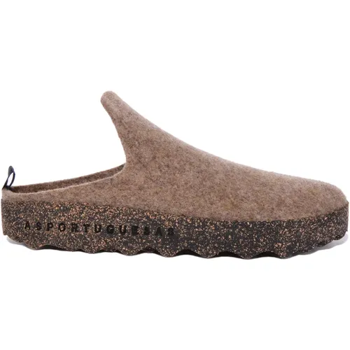 Taupe Wool Felt Slipper Shoes , male, Sizes: 9 UK - Asportuguesas - Modalova