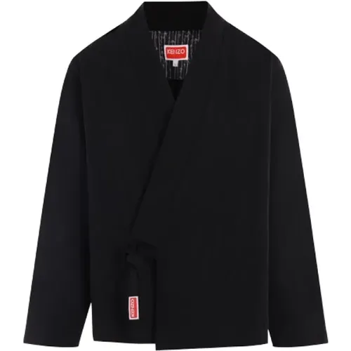 Cotton and Linen Kimono Jacket , male, Sizes: L - Kenzo - Modalova