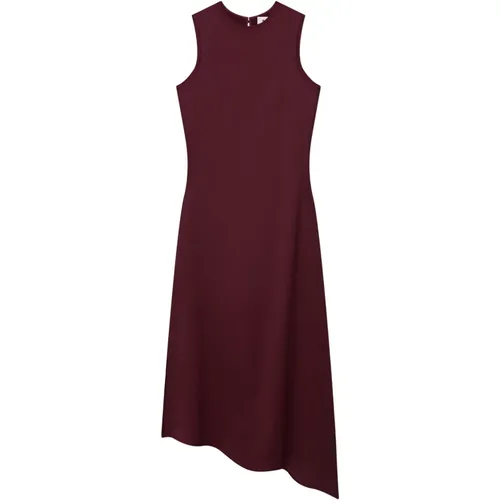 Satin Midi Kleid mit Asymmetrischem Saum , Damen, Größe: M - Aeron - Modalova