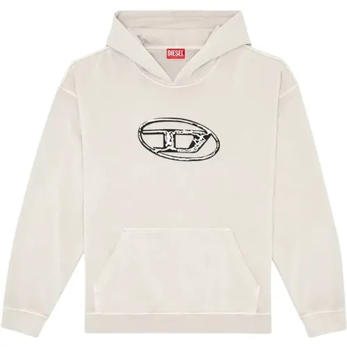 Bestickter Hoodie mit Fronttasche , Herren, Größe: S - Diesel - Modalova