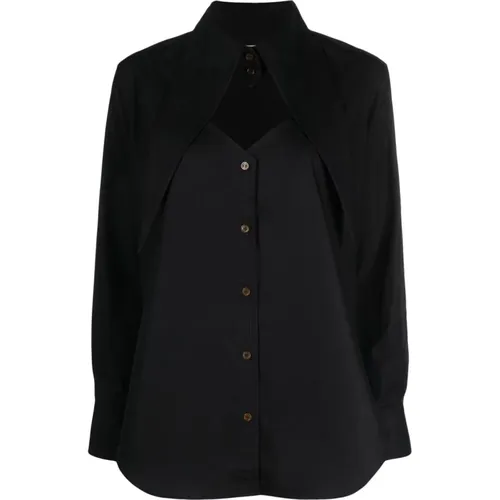 Schwarzes Baumwollklassikerkragenhemd , Damen, Größe: XS - Vivienne Westwood - Modalova