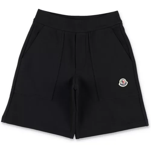Schwarze Bermuda Fleece Shorts - Moncler - Modalova
