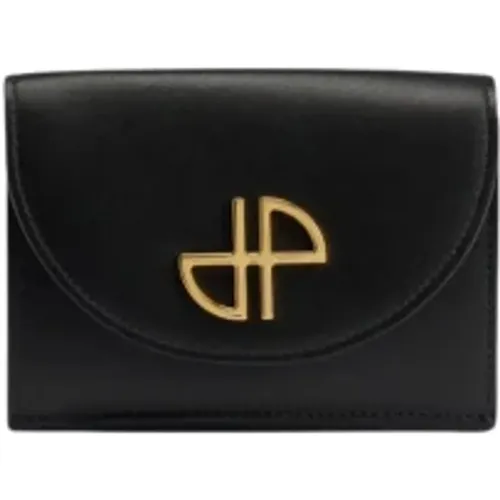 Leather Wallet with Gold Details , female, Sizes: ONE SIZE - Patou - Modalova