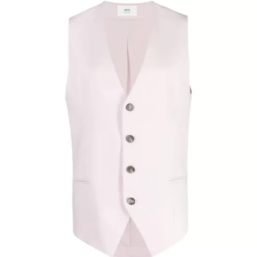 Wool Vest with Button Closure , female, Sizes: 2XS, XS - Ami Paris - Modalova