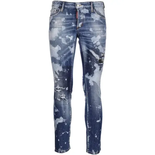 Blaue Jeanshose - Regular Fit - Geeignet für alle Temperaturen , Herren, Größe: 2XS - Dsquared2 - Modalova