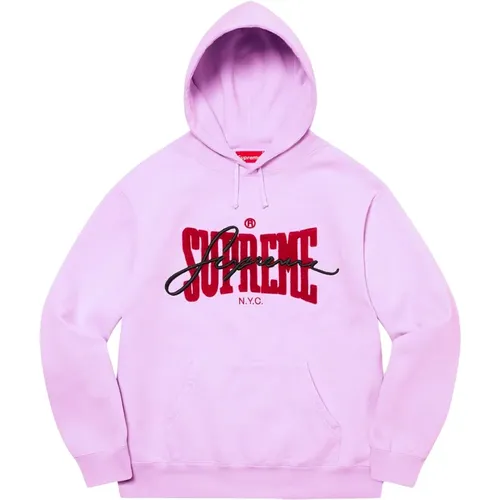 Limited Edition Chenille Hooded Sweatshirt Pale , male, Sizes: L - Supreme - Modalova