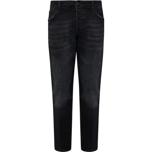 Schwarze Slim Fit Jeans mit Distressed-Look , Herren, Größe: W32 - Michael Coal - Modalova