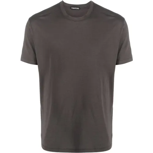 Graues T-Shirt mit Rundhalsausschnitt , Herren, Größe: L - Tom Ford - Modalova