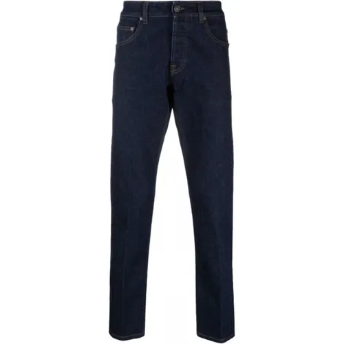 Indigo Logo Patch Jeans , male, Sizes: W32, W36 - Lardini - Modalova