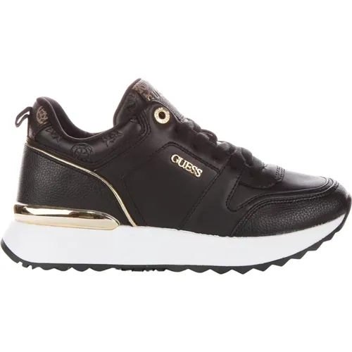 Peony Logo Schwarz Gold Sneakers Frauen , Damen, Größe: 37 EU - Guess - Modalova