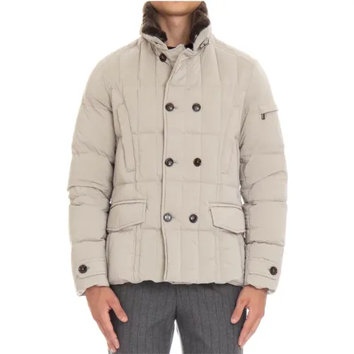 Quilted Double-Breasted Peacoat , male, Sizes: S, M, L - Moorer - Modalova