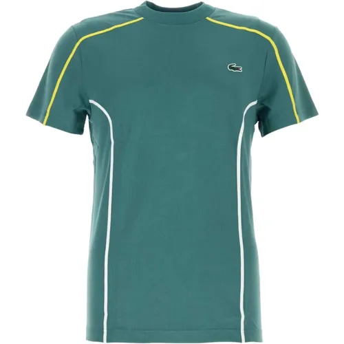 Stylisches dunkelgrünes Polyester-T-Shirt , Herren, Größe: M - Lacoste - Modalova