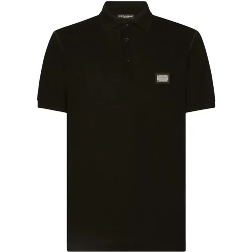 Logo Plaque Polo Shirt , male, Sizes: M, L, S, 2XL, XL - Dolce & Gabbana - Modalova