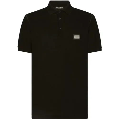 Logo Plaque Polo Shirt , male, Sizes: M, L, S, XL - Dolce & Gabbana - Modalova