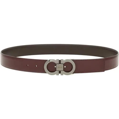 Leather Reversible Belt Gancini Buckle , male, Sizes: 100 CM, 110 CM, 105 CM - Salvatore Ferragamo - Modalova