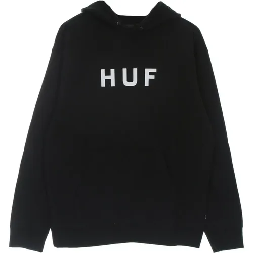 Schwarzer Logo Hoodie Langarm , Herren, Größe: S - HUF - Modalova