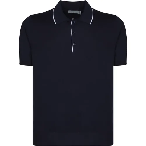 Blau Polo Shirt mit Kontrastdetails - Canali - Modalova