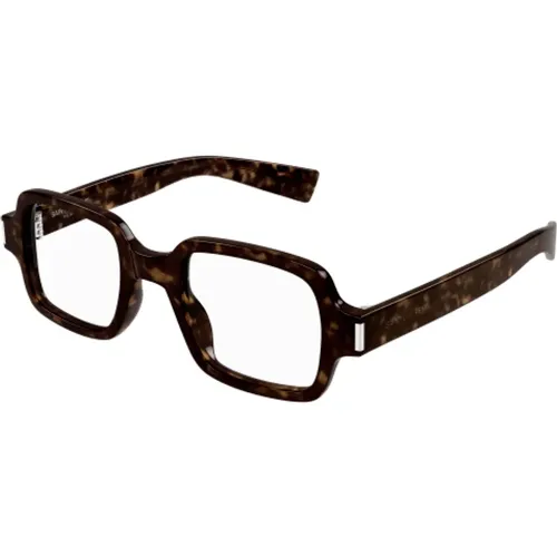 Quadratische optische Brille Havana Tortoise - Saint Laurent - Modalova