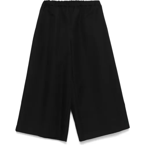 Schwarze Weite Gekürzte Hose , Damen, Größe: S - Comme des Garçons - Modalova