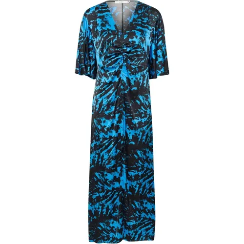 Blue Structure Dress with Short Sleeves , female, Sizes: L, M, S, XS, XL - Gestuz - Modalova