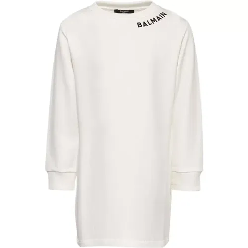 Baumwoll-Logo-Sweatshirt-Kleid - Balmain - Modalova