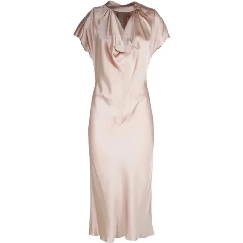 Duchesse Silk Midi Dress with V-Neck , female, Sizes: 2XL - N21 - Modalova