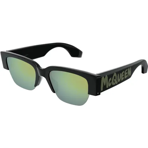 Black/Green Sunglasses , unisex, Sizes: 54 MM - alexander mcqueen - Modalova
