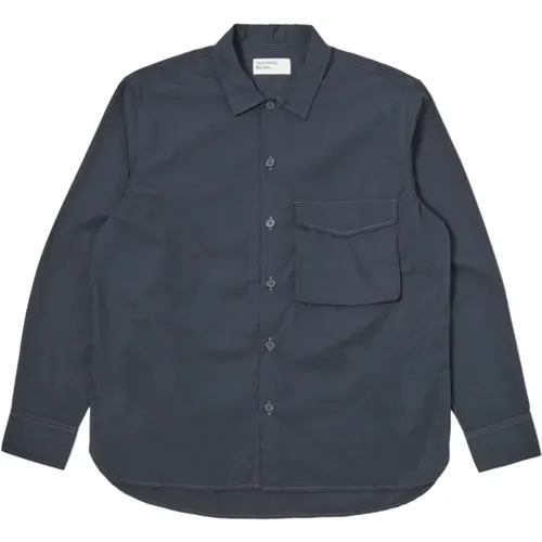 Field Pocket Shirt Navy Cotton Broadcloth , male, Sizes: L, XL - Universal Works - Modalova
