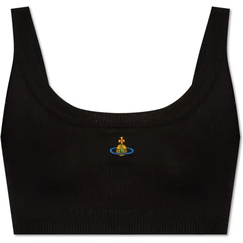 Crop Top mit Logo , Damen, Größe: L - Vivienne Westwood - Modalova