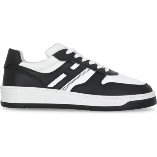 Schwarze Ledersneakers mit Logo-Zunge , Herren, Größe: 43 EU - Hogan - Modalova