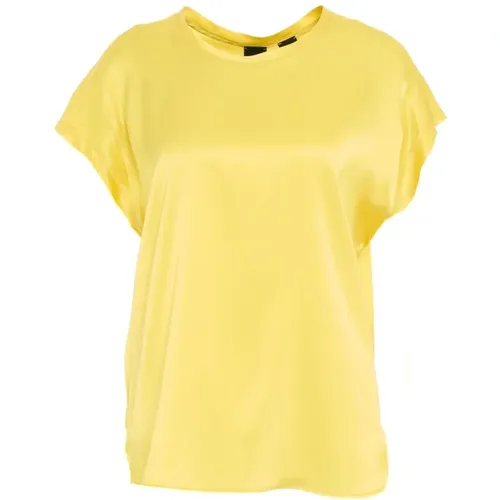 Gelbe T-Shirts Polos für Frauen , Damen, Größe: S - pinko - Modalova